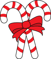 two candy canes red ribbon