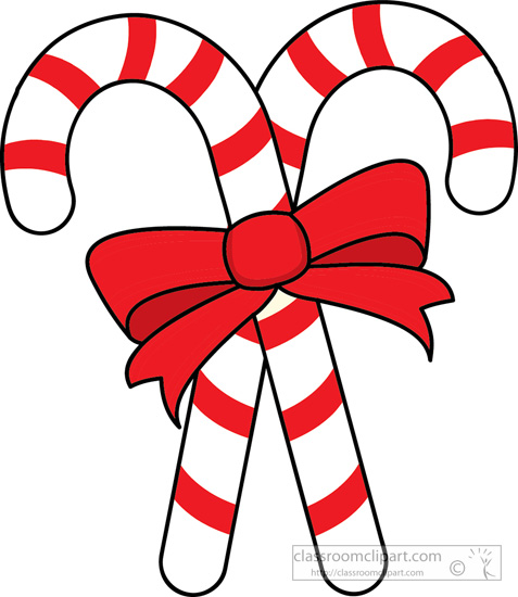 two candy canes red ribbon. Size: 102 Kb From: Christmas Clipart