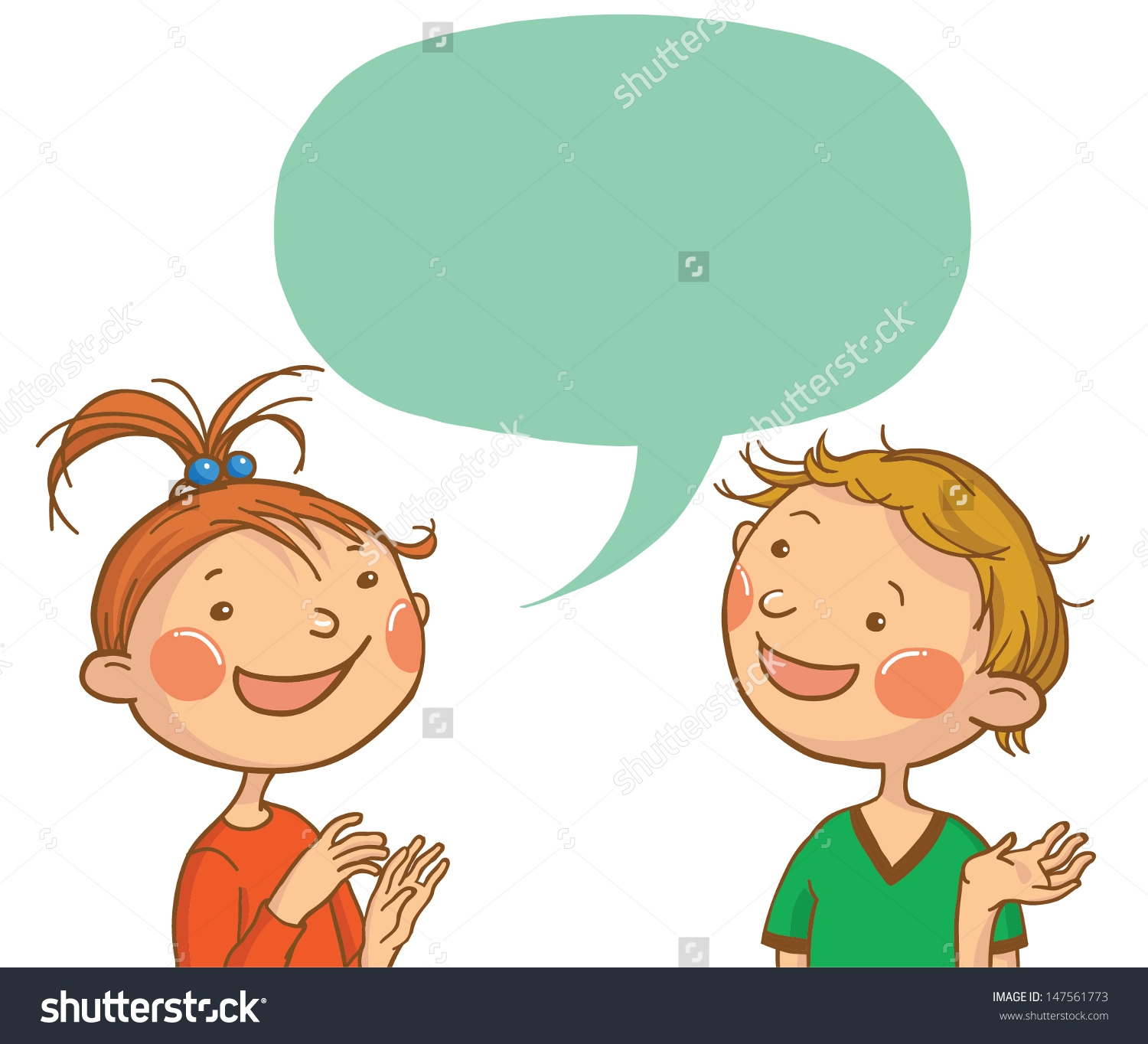 Two Children Talking Clipart