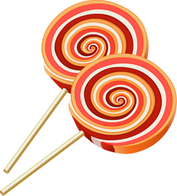 Two Colorful Swirl Lollipops  - Lollipop Clip Art