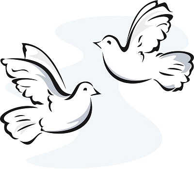 Two Doves Flying Clipart - Doves Clipart
