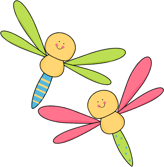 Two Dragonflies Clip Art Image Two Dragonflies Flying Together