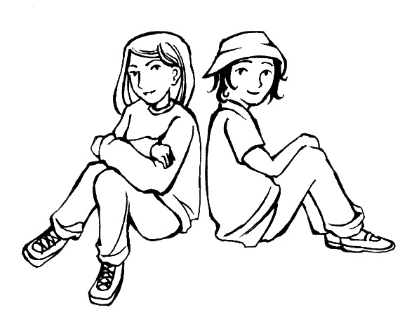 Two Friends Clipart Black And White | Clipart library - Free Clipart
