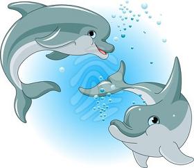 two happy dolphins