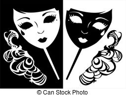... Two masks for a masquerad - Masquerade Clipart