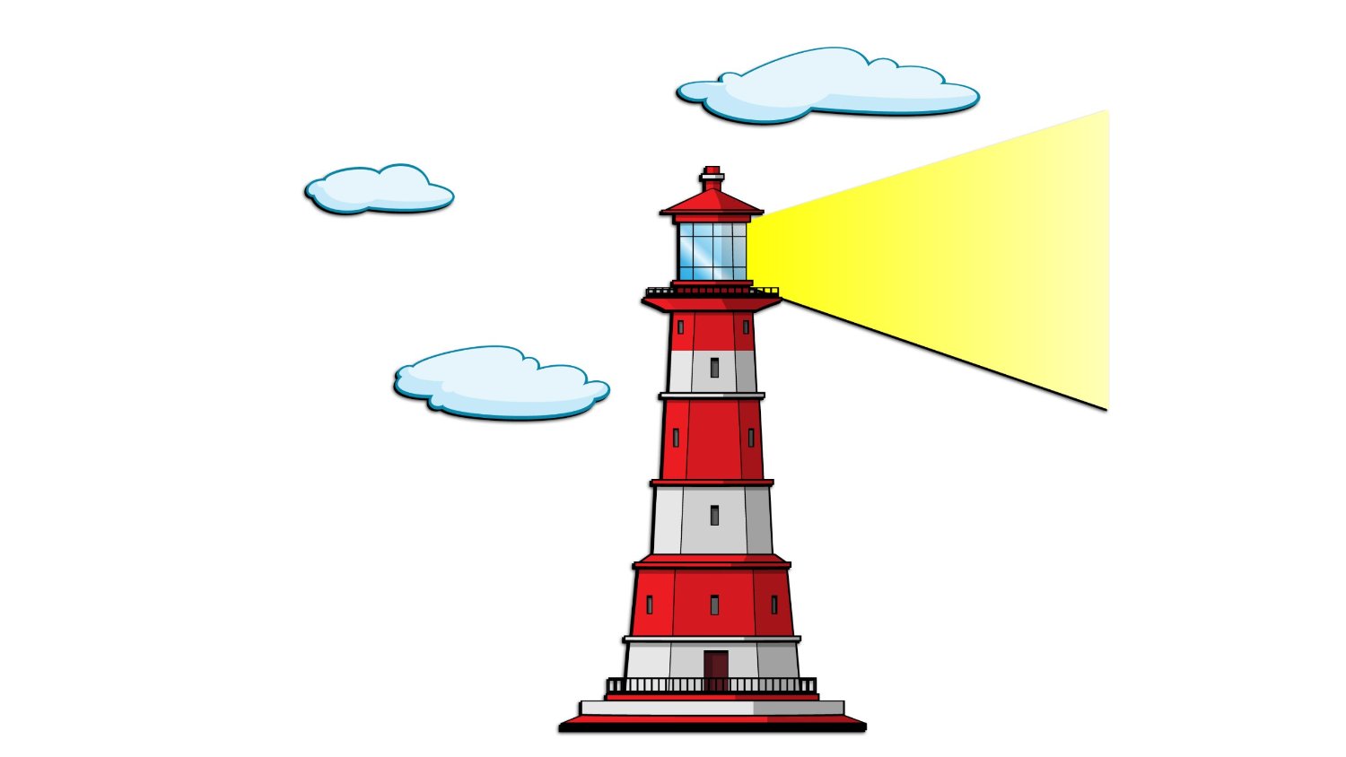 Typical Cartoon Lighthouse Download Royalty Free Vector Eps