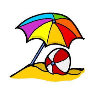 Umbrella Beach Ball Clipart - - Beach Umbrella Clip Art
