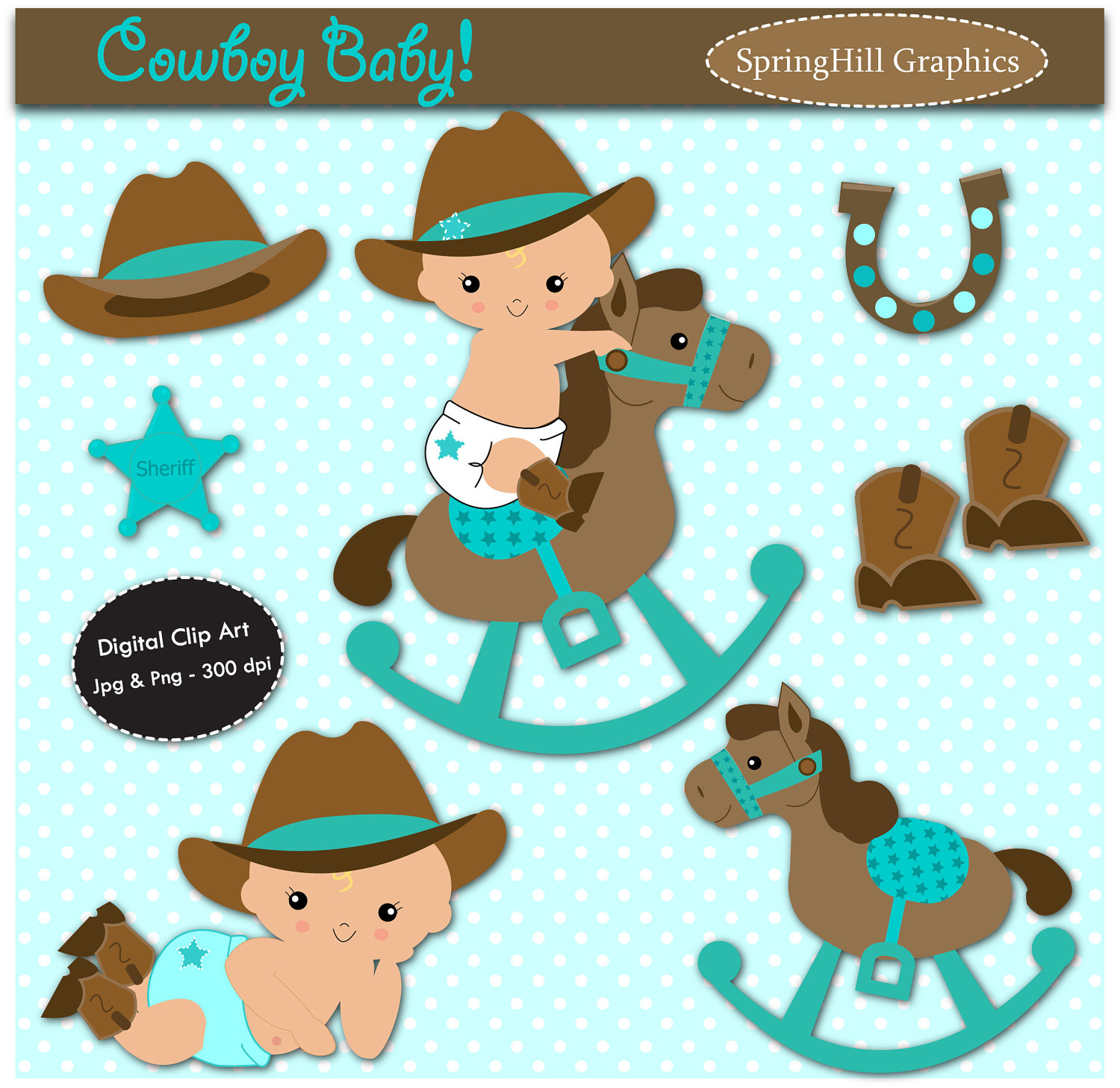 Unavailable Listing On Etsy - Baby Cowboy Clipart