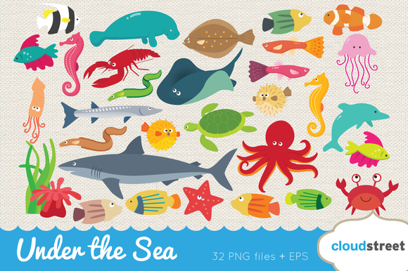 Under The Sea Clipart Illustrations On Creative Market