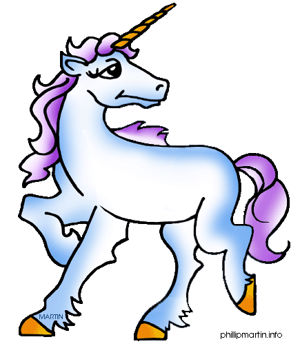 Free Violet Unicorn Clip Art 