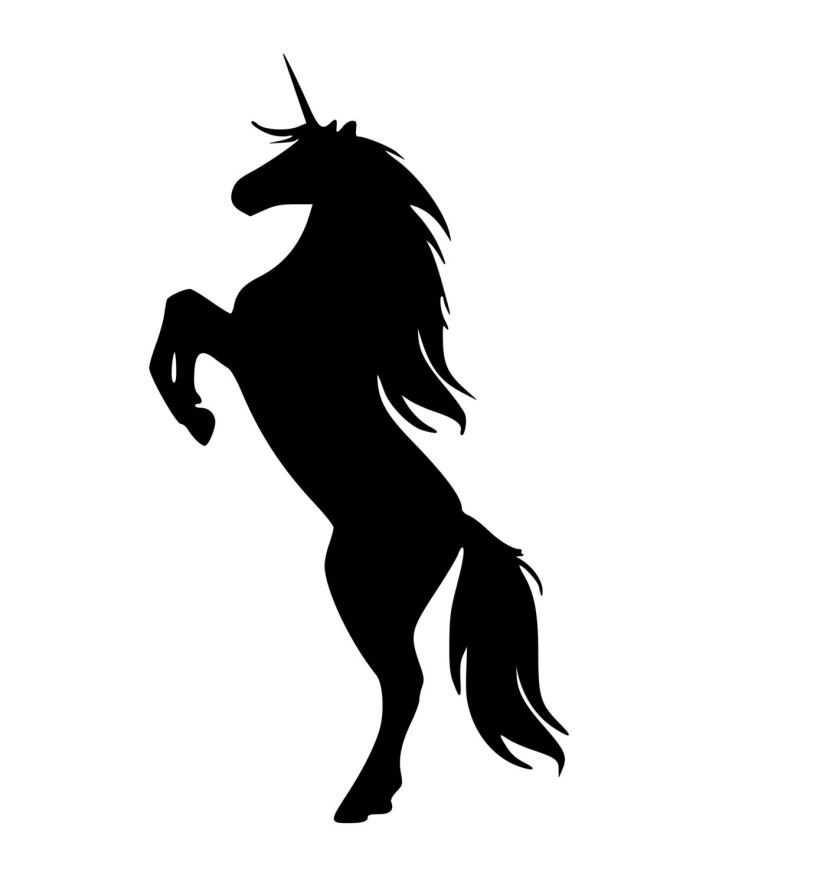 Unicorn black and white unico - Unicorn Silhouette Clipart