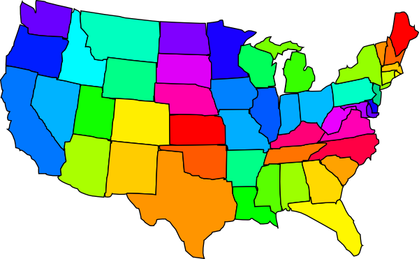 United States Clip Art Map Cl - States Clipart