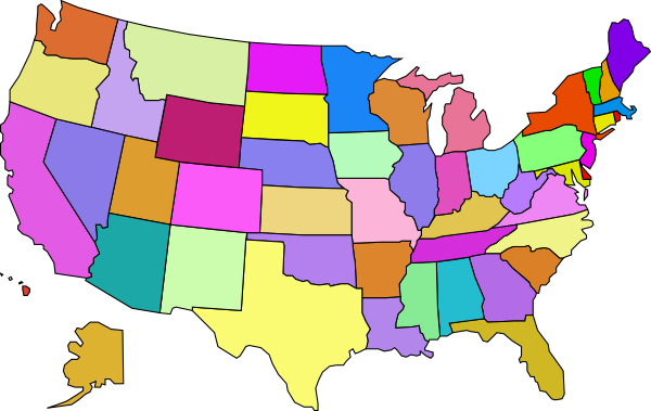 United States Map Clip Art At - States Clipart