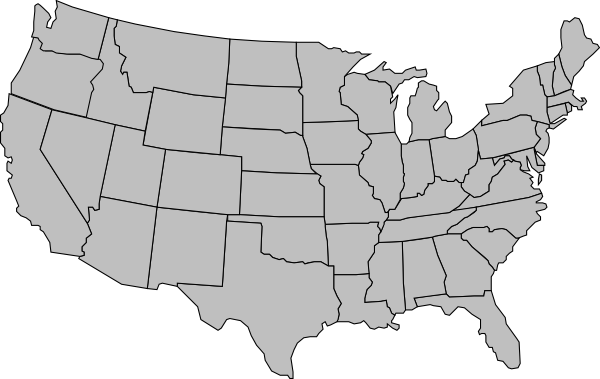 United States Of America Map Outline Gray Clip Art At Clker Com