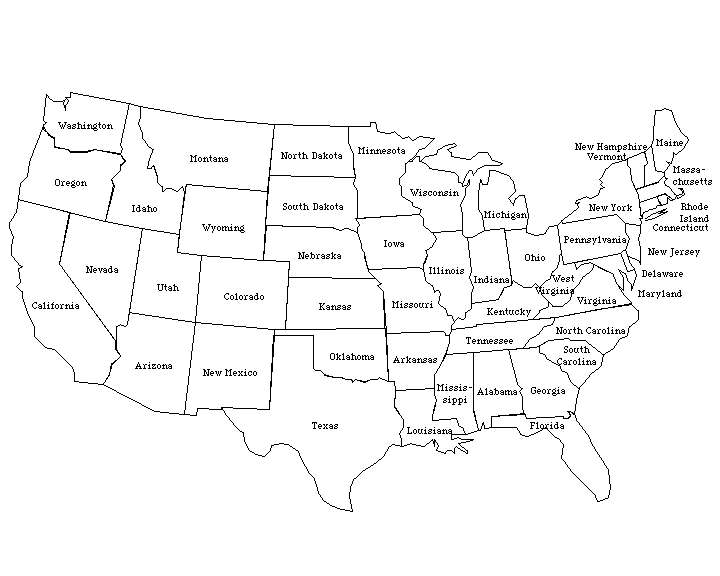 United States States - Us Map Clipart