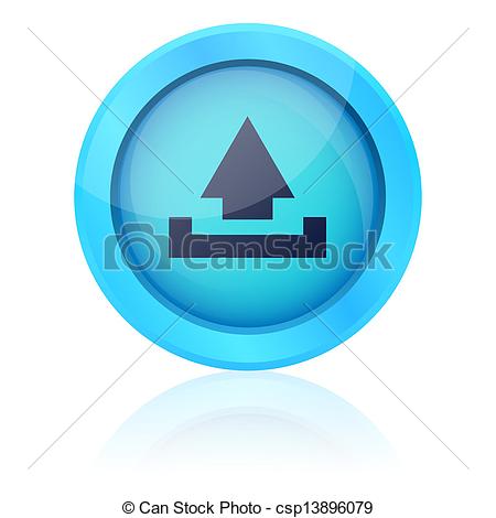 Blue Vector Upload Button - Upload Button Clipart