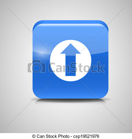 Glass Upload Button Icon Vect - Upload Button Clipart