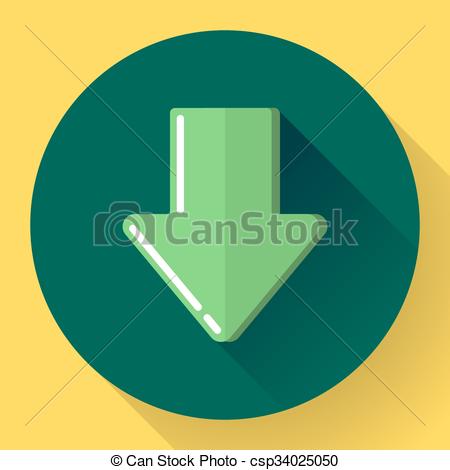 Upload Button. Load Symbol. Flat Design Style. Vector