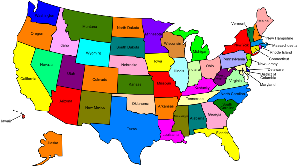Us Map With State Names - United States Clipart