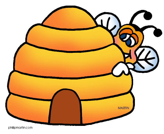 BEES AND HIVE CLIP ART