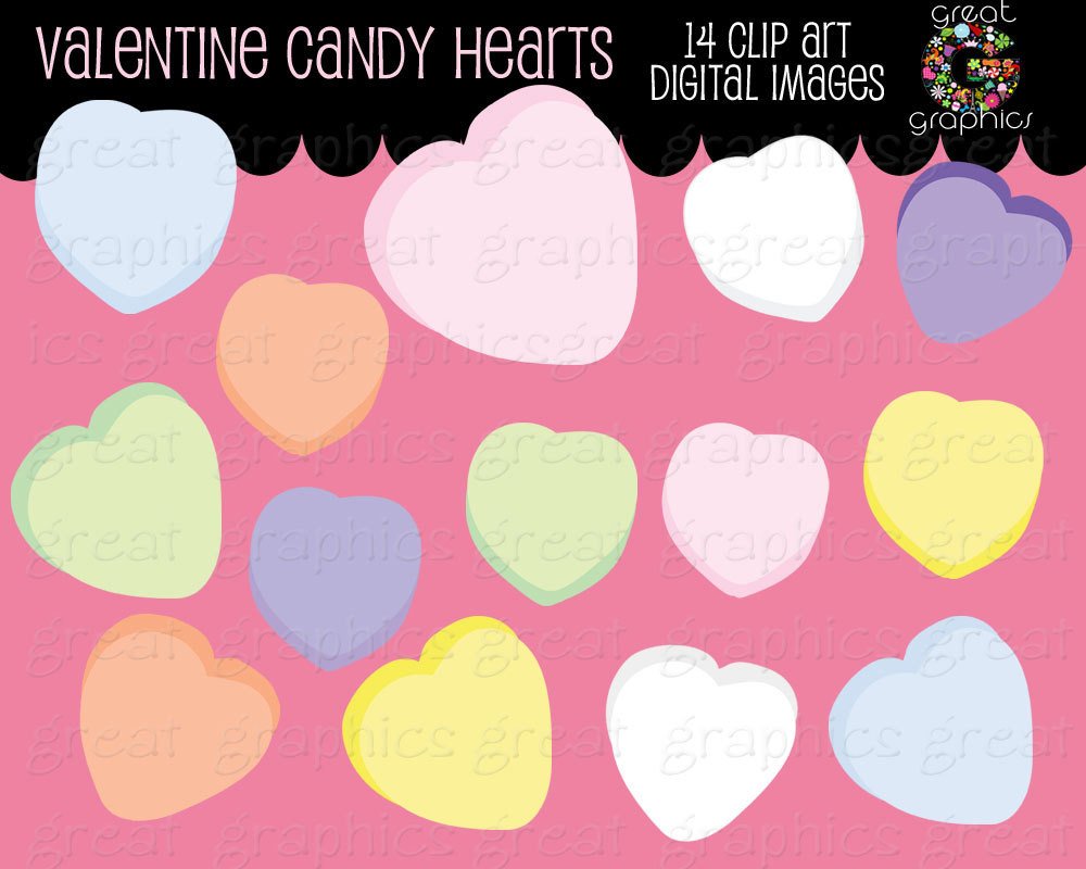 Valentine Clip Art Valentine  - Candy Heart Clipart