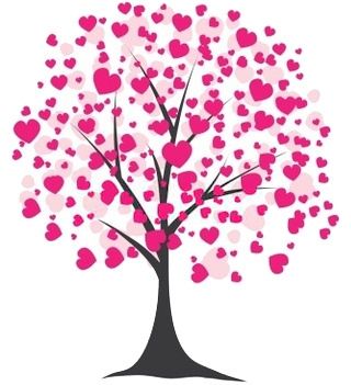 valentines clip art | Free Valentineu0026#39;s Day Clipart of a tree blooming with pink hearts.