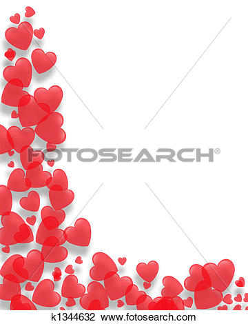 Valentines Day border Hearts