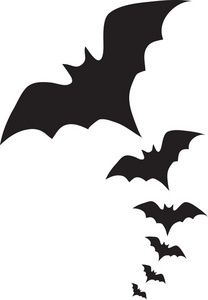 Of Flying Bats Clip Art Image