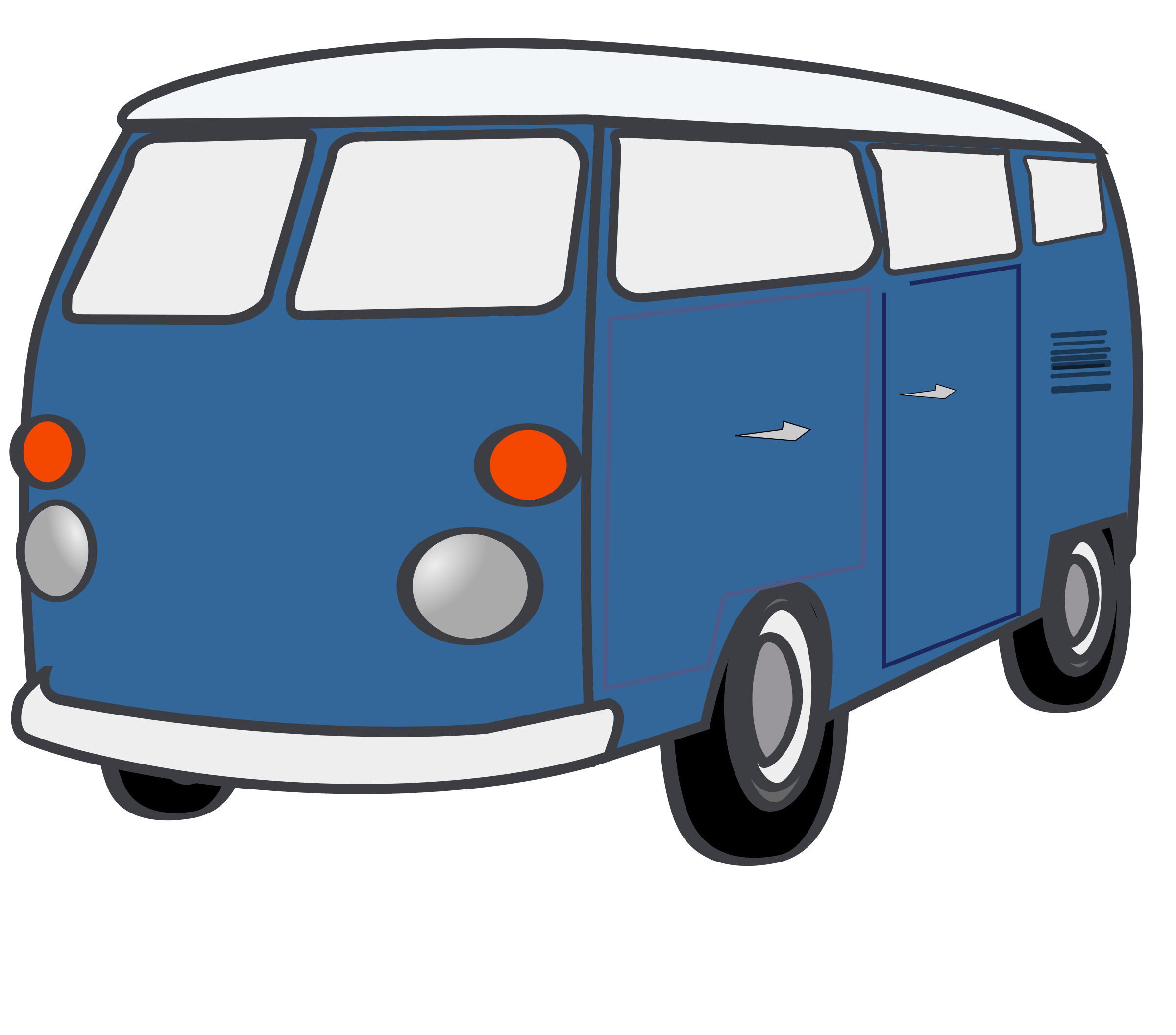 Blue Old Van Clip Art