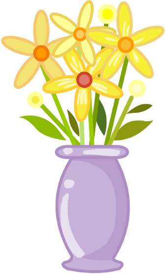 Vase Of Flowers Clip Art Clip Art Of A Purple Vase Holding Yellow