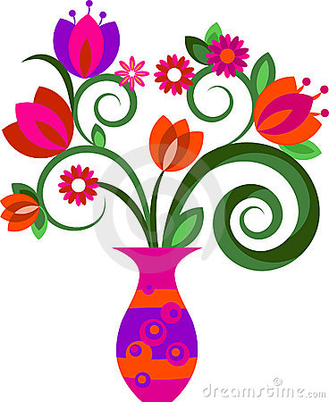 Vase With Flowers In A Frame .