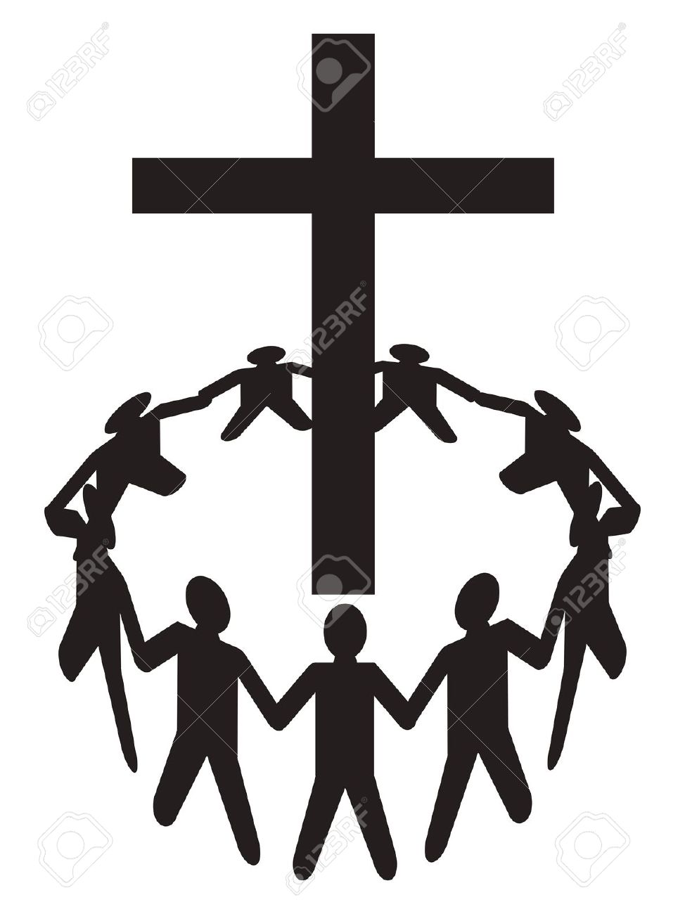 Vector - a group of people . - Worship Clipart