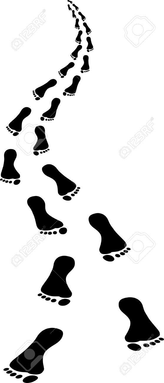 Vector - approaching footstep - Footsteps Clipart