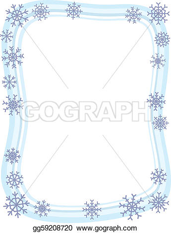 Vector Art - A wintery blue border with snowflakes around the edge. Clipart Drawing gg59208720