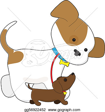 Vector Art Cute Puppy Walking A Pup Clipart Drawing Gg56922452