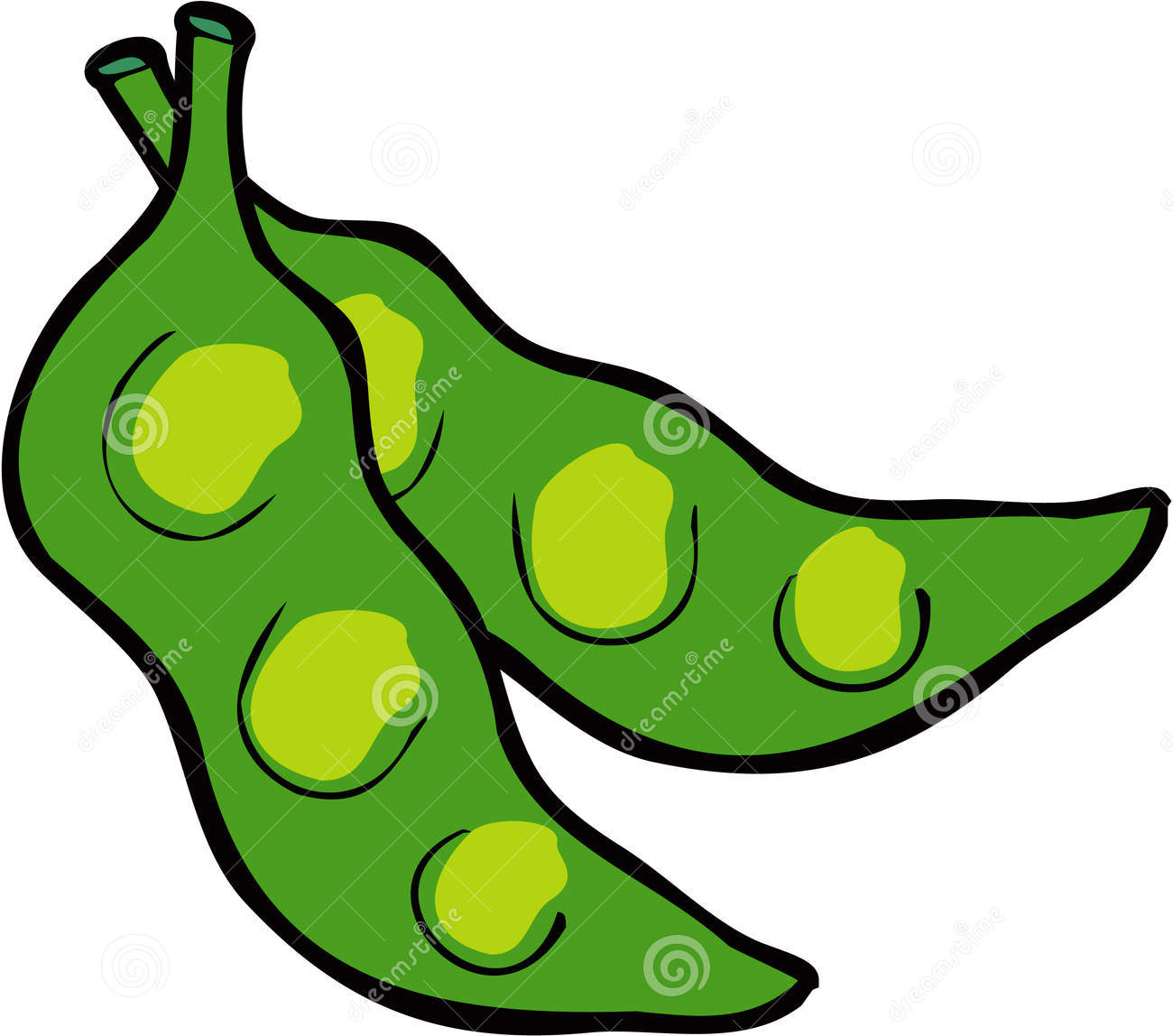 Vector Art For Green Beans Or Simple Artwork For Peas