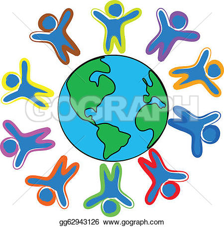 Vector Art - Happy childrens around the world illustration. Clipart Drawing gg62943126
