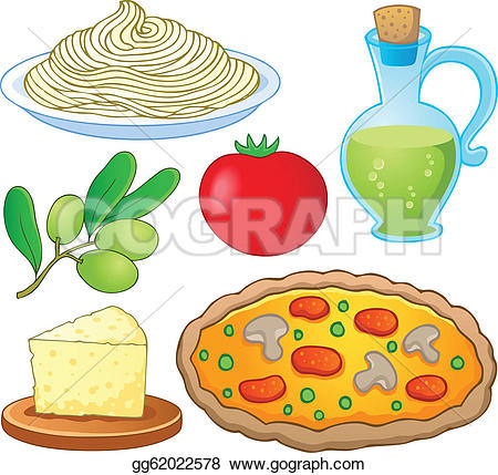 Vector Art - Italian food collection 1 - vector illustration. Clipart Drawing gg62022578