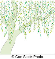 Vector background - Willow tree.