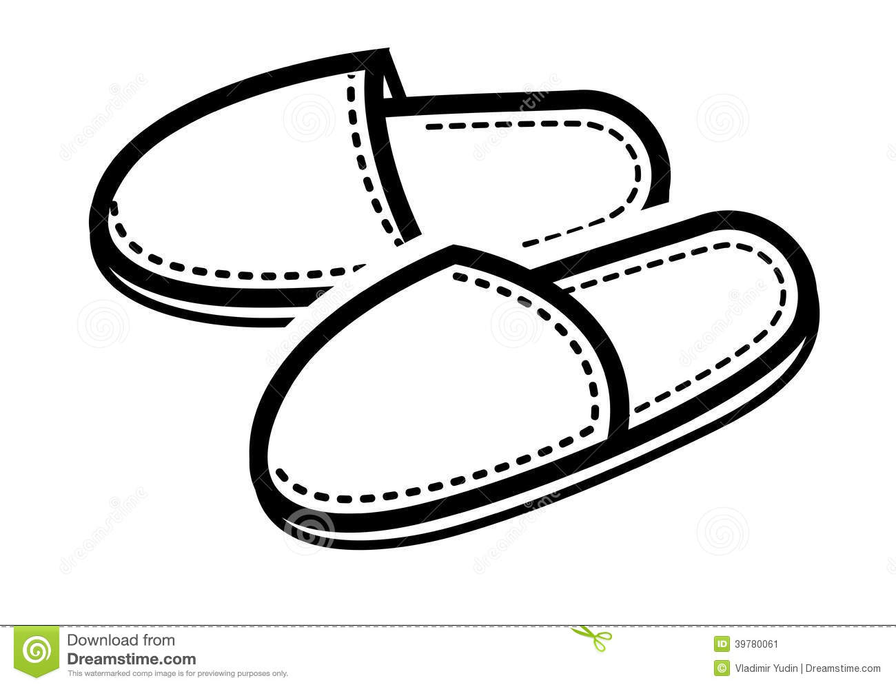 Vector Black Slippers Icon On White Background