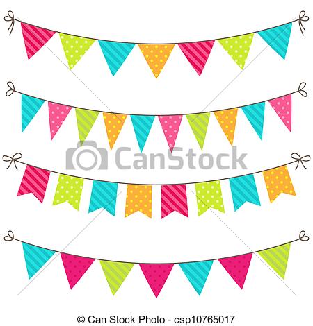 ... Vector Bunting - Vector set of colorful and bright bunting