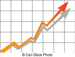 ... vector business graph with arrow showing profits and gains... ...