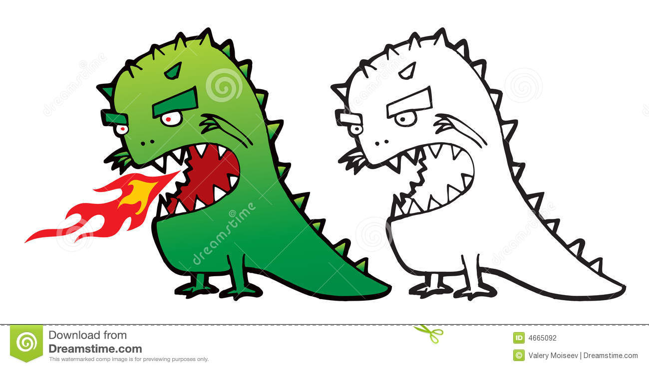 Vector cartoon monster Stock  - Godzilla Clipart