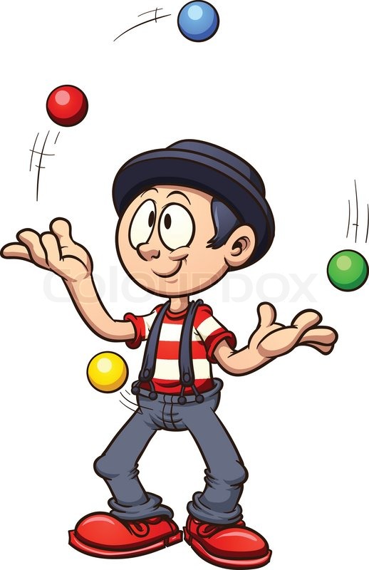 circus lion juggling clipart