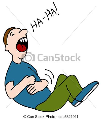 Vector Clip Art Of Belly Laug - Laughing Clip Art