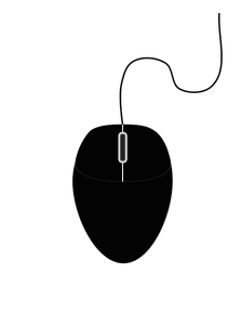 Vector clip art of black computer mouse 1