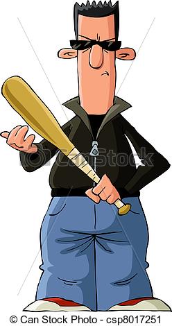 Vector Clip Art Of Gangster On A White Background Vector Illustration