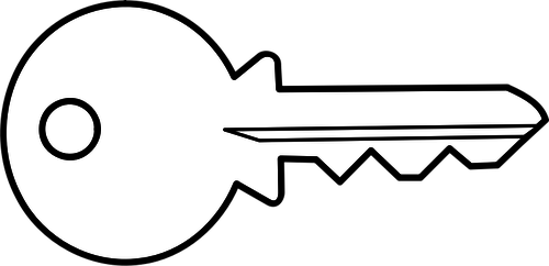 Vector clip art of outline of - Key Clip Art