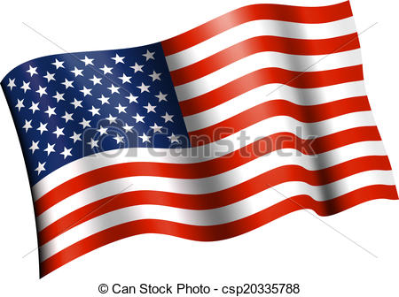 Vector Clip Art Vectorby khvost0/2; American Flag Flat Waving