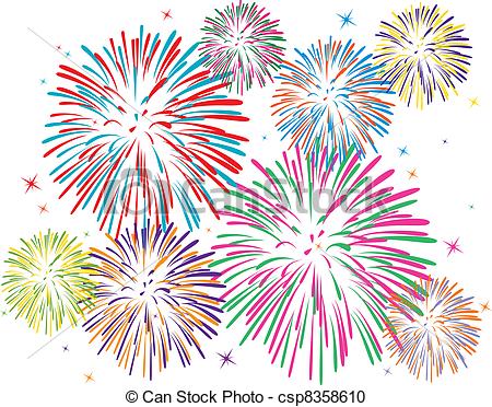... vector colorful fireworks - Clipart Of Fireworks